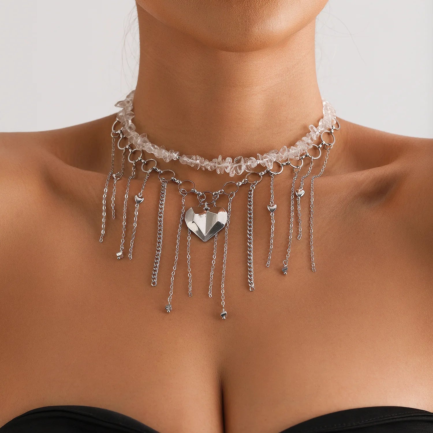 Y2K Crystal Beaded Necklace