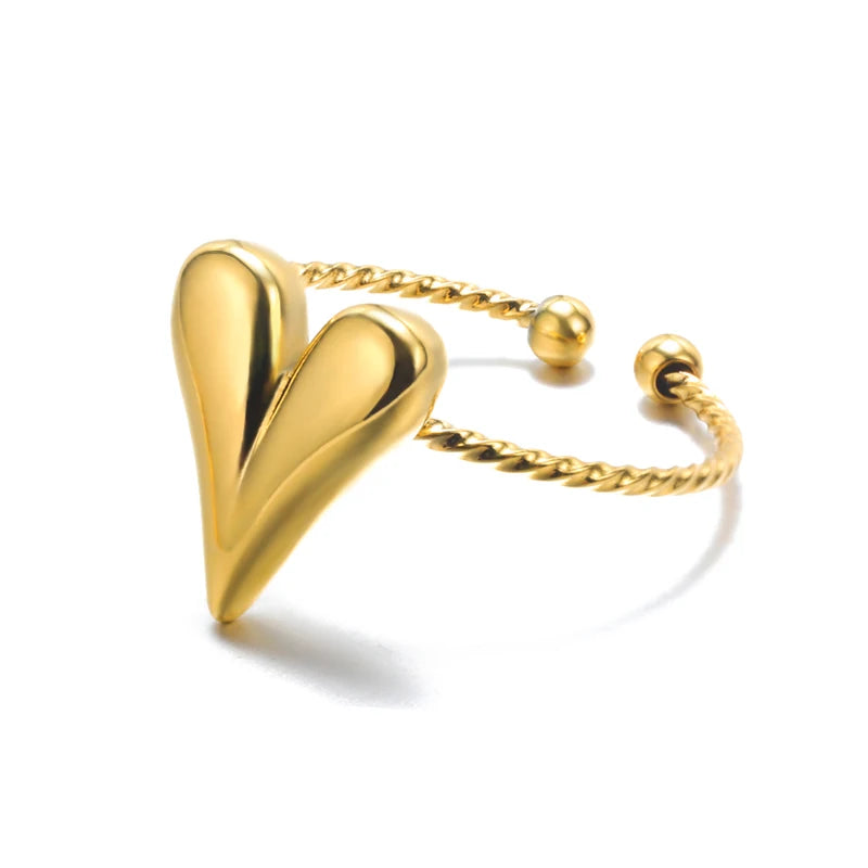Stainless Steel Gold Rings Set