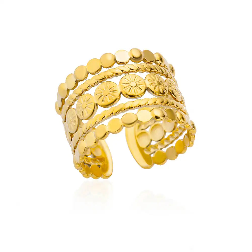 Stainless Steel Gold Rings Set