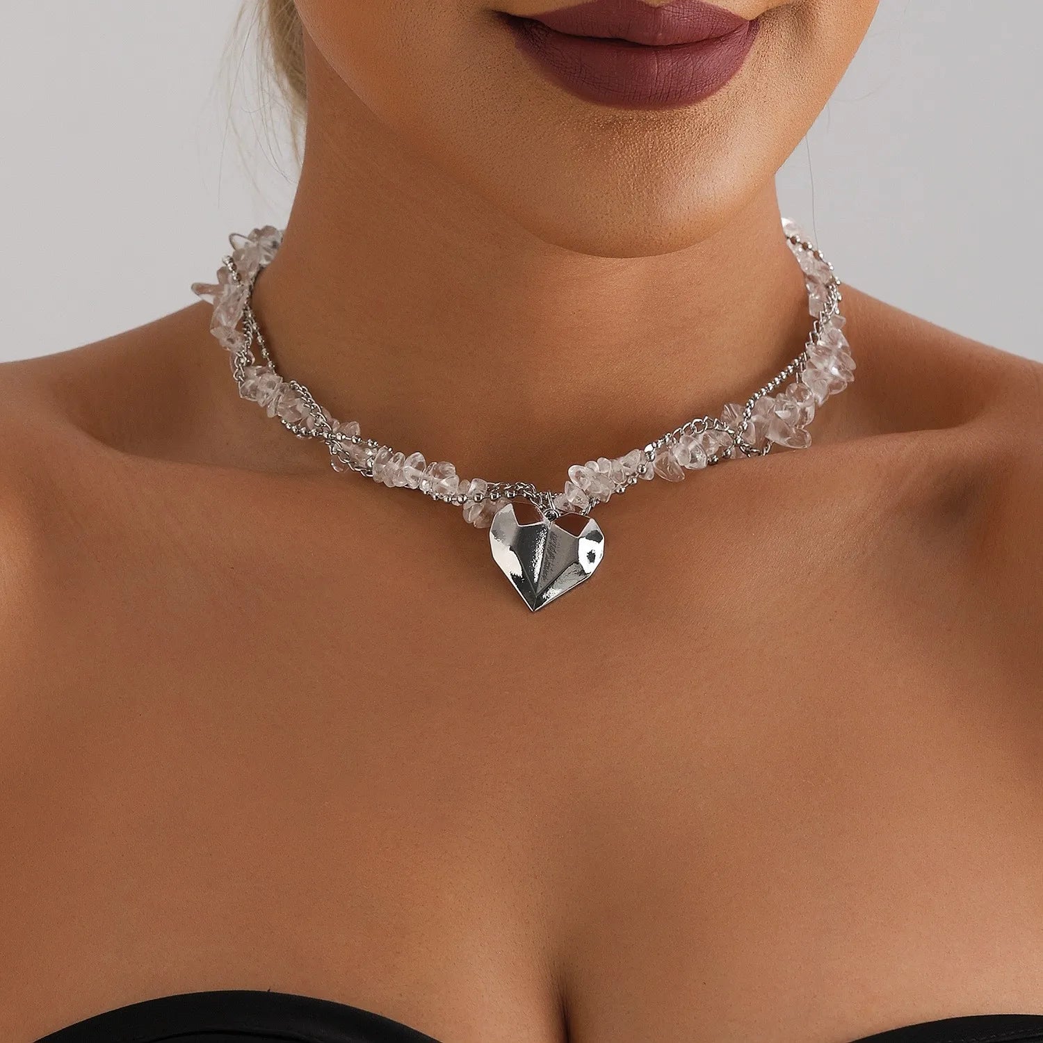Y2K Crystal Beaded Necklace