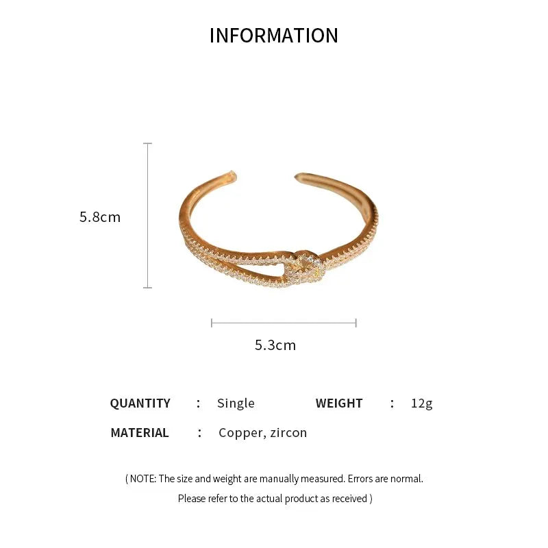 Radiance Knot Zircon Cuff Bracelet