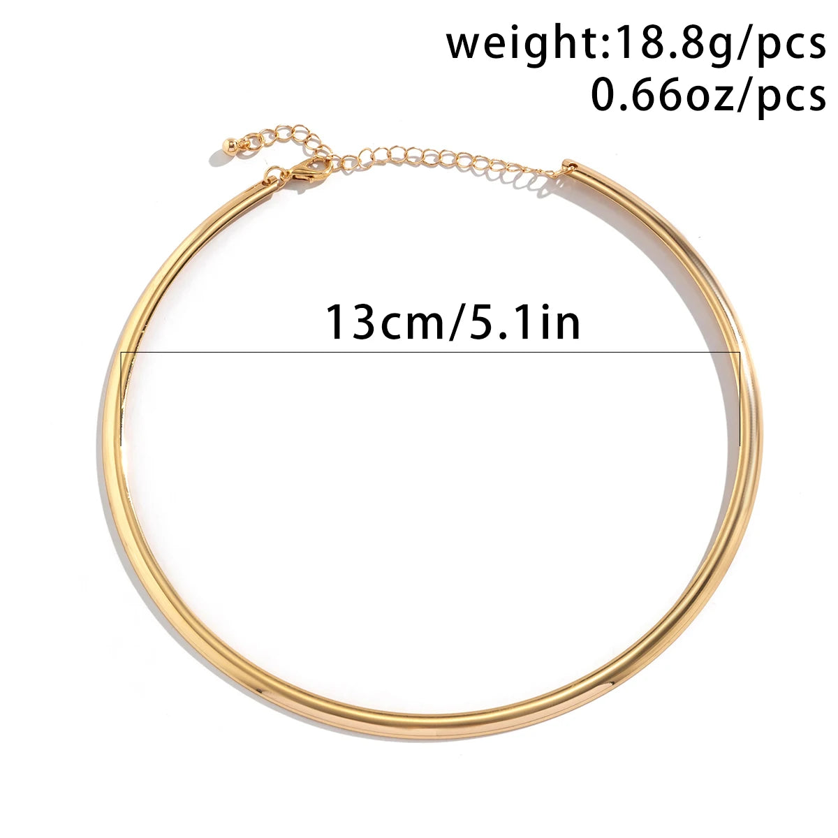 Gold Torque Choker Necklace