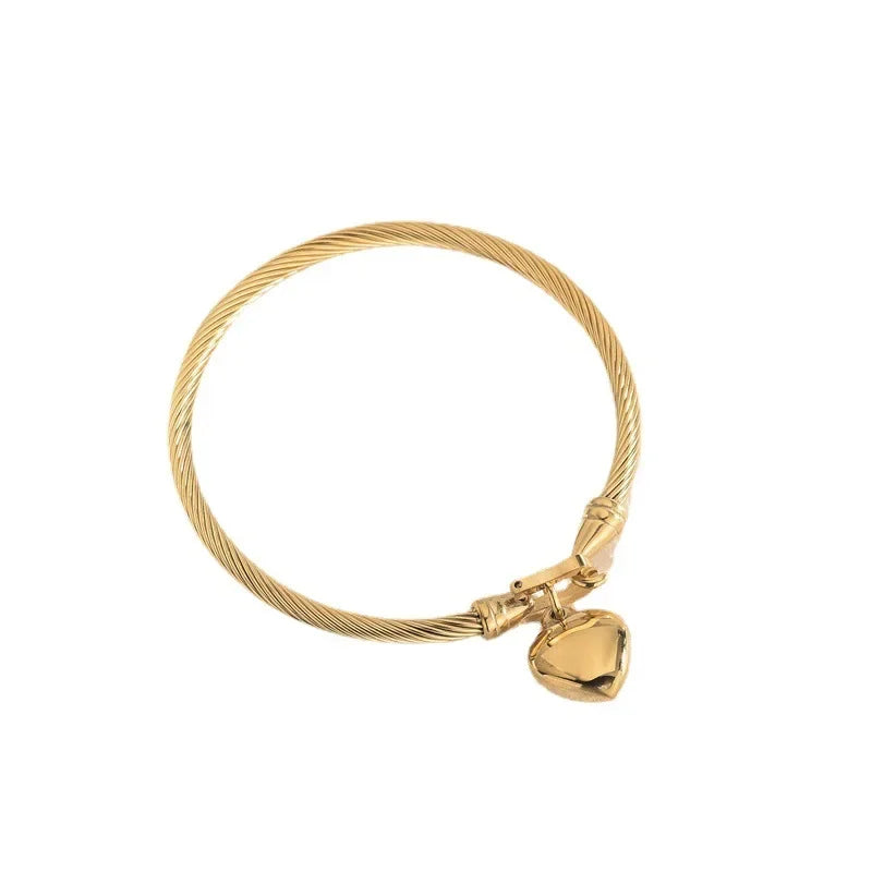Golden Heart Luxe Bangle Bracelet