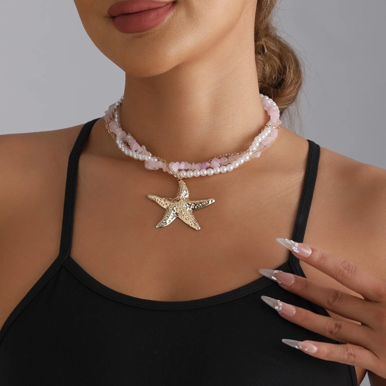 Y2K Crystal Beaded Necklace