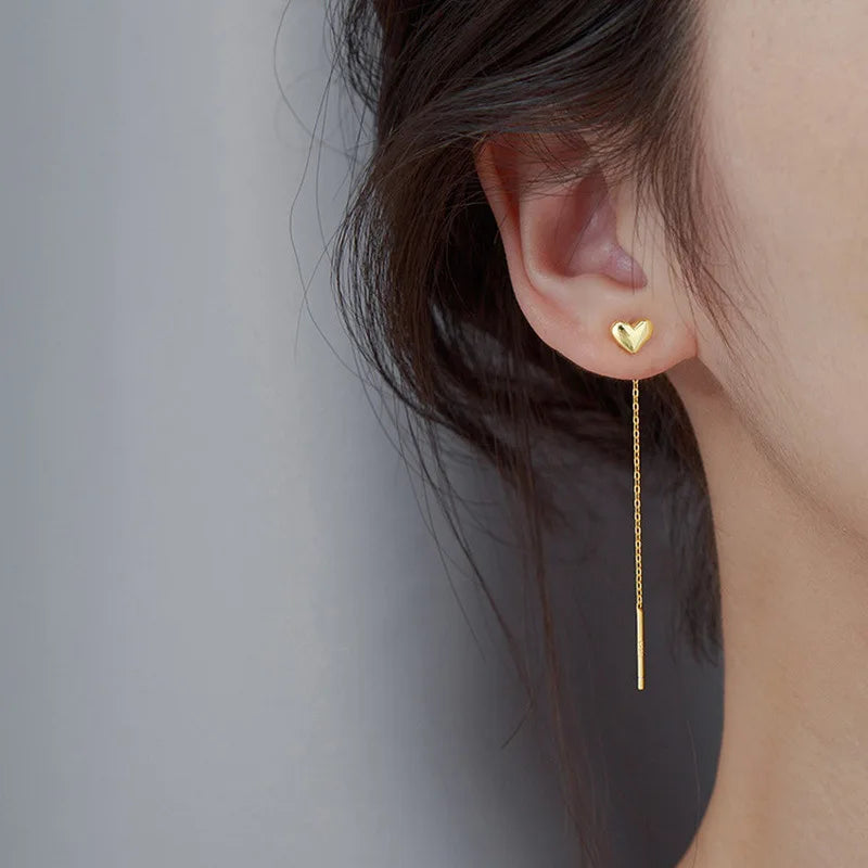Ethereal Heart Tassel Earrings
