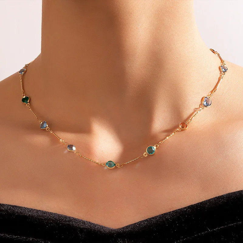 Candy Color Tassel Choker Necklace for Women – Trendy Gold Pendant Chain
