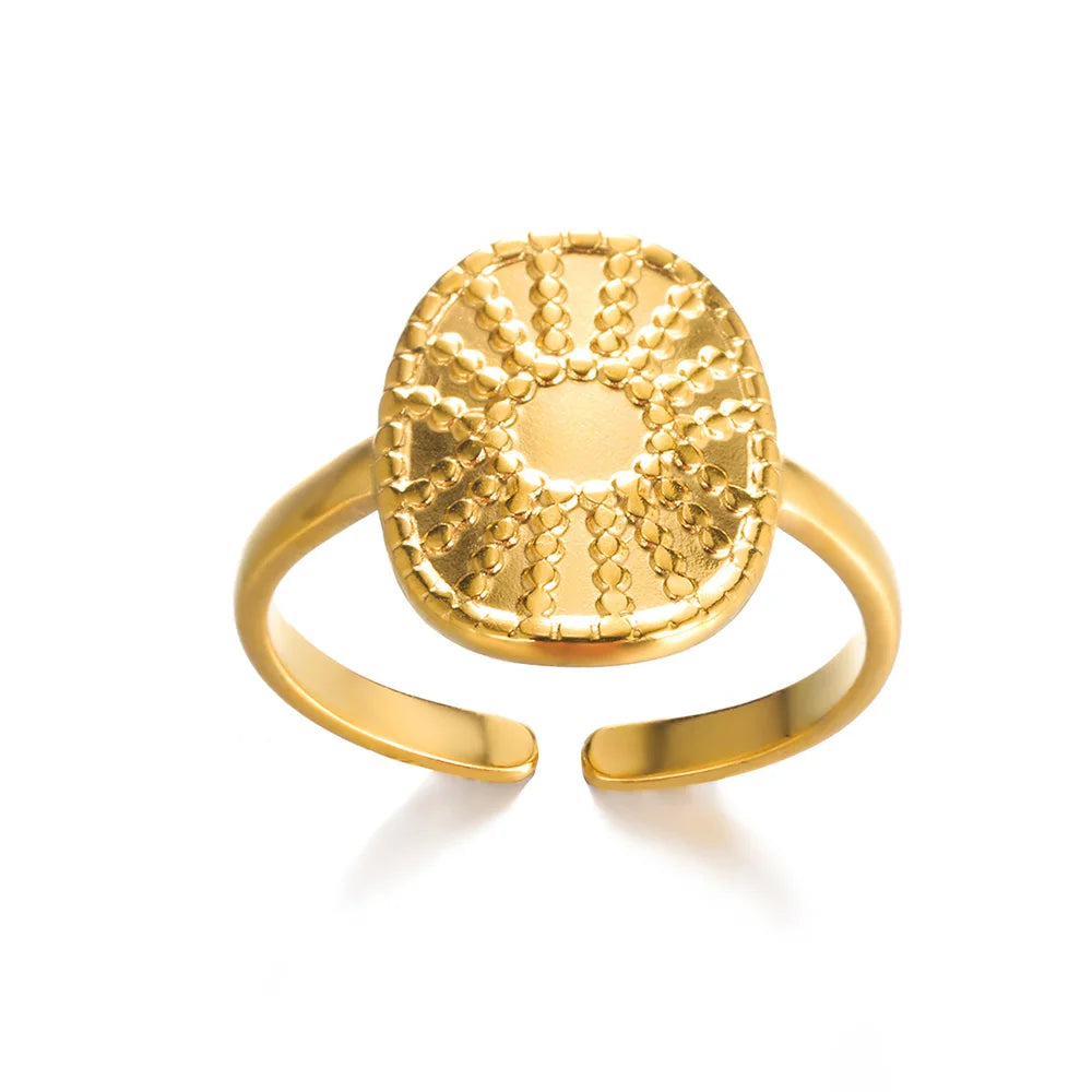 Stainless Steel Gold Rings Set