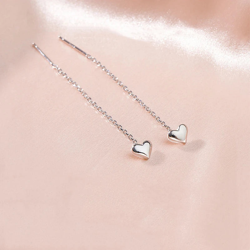 Ethereal Heart Tassel Earrings