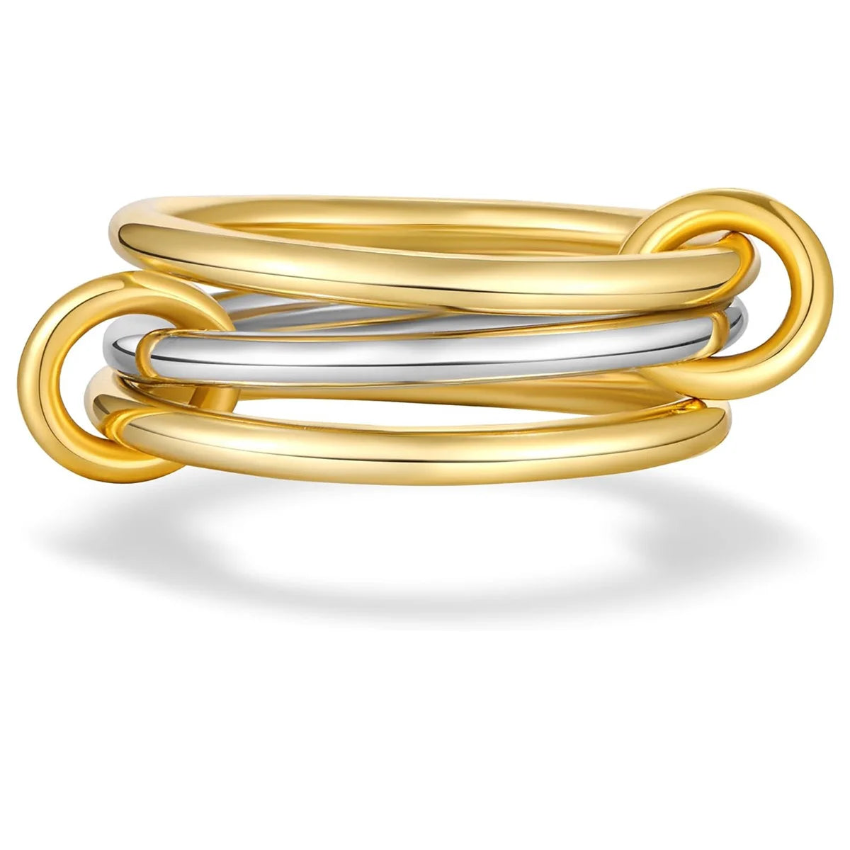 Two-Tone Stacking Ring  – Hypoallergenic Copper Jewellery with Gold & Silver Linked