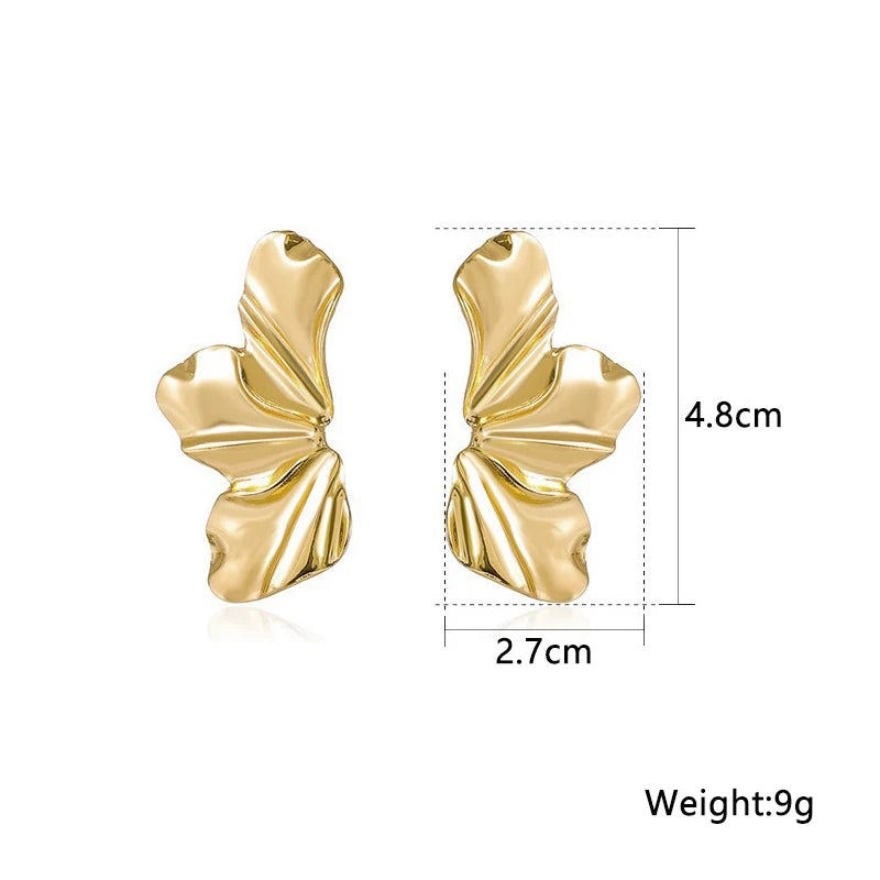 Sculptura Folded Gold Earrings