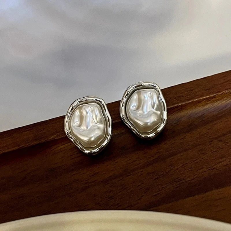 Aurora Baroque Pearl Hoop Earrings