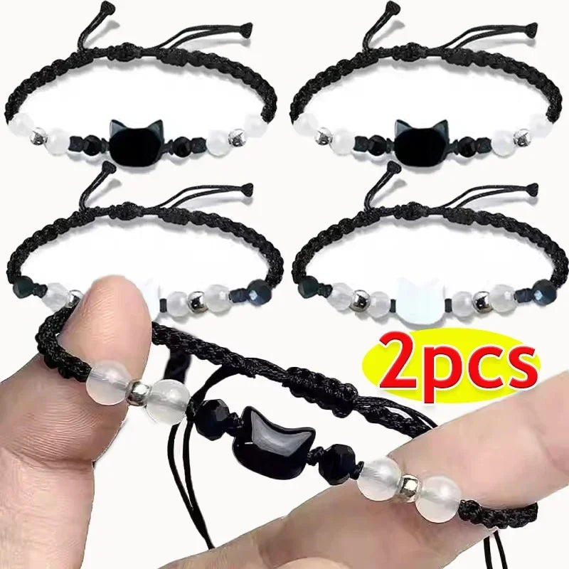 Yin & Purr Cat Stone Couple Bracelets