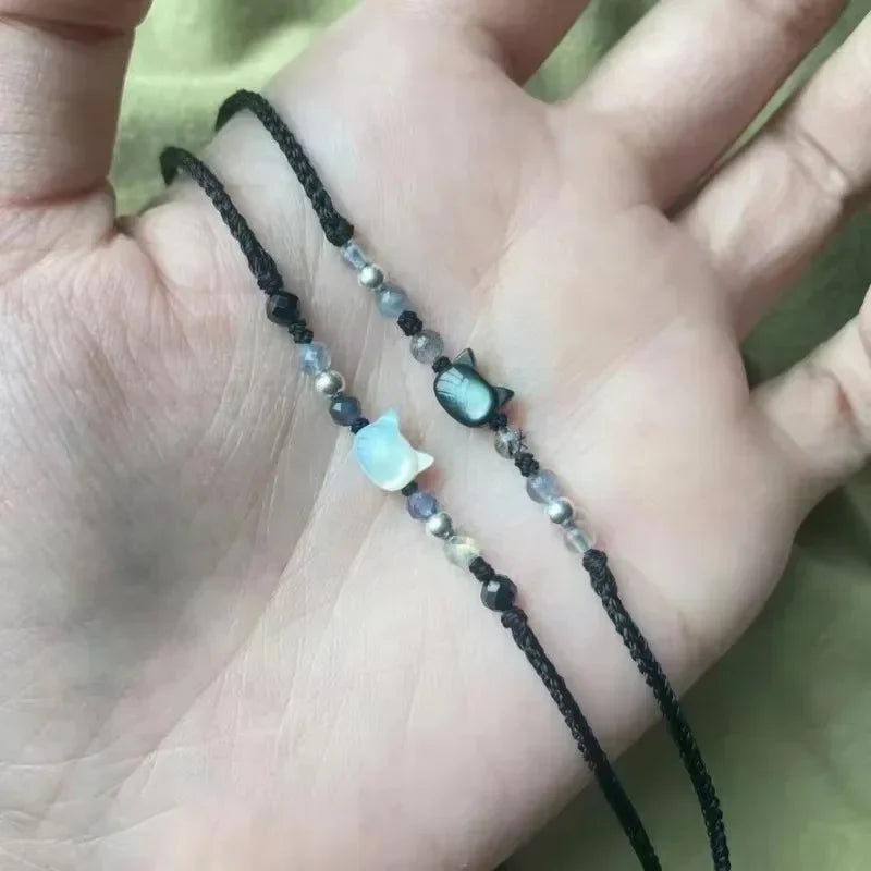 Yin & Purr Cat Stone Couple Bracelets