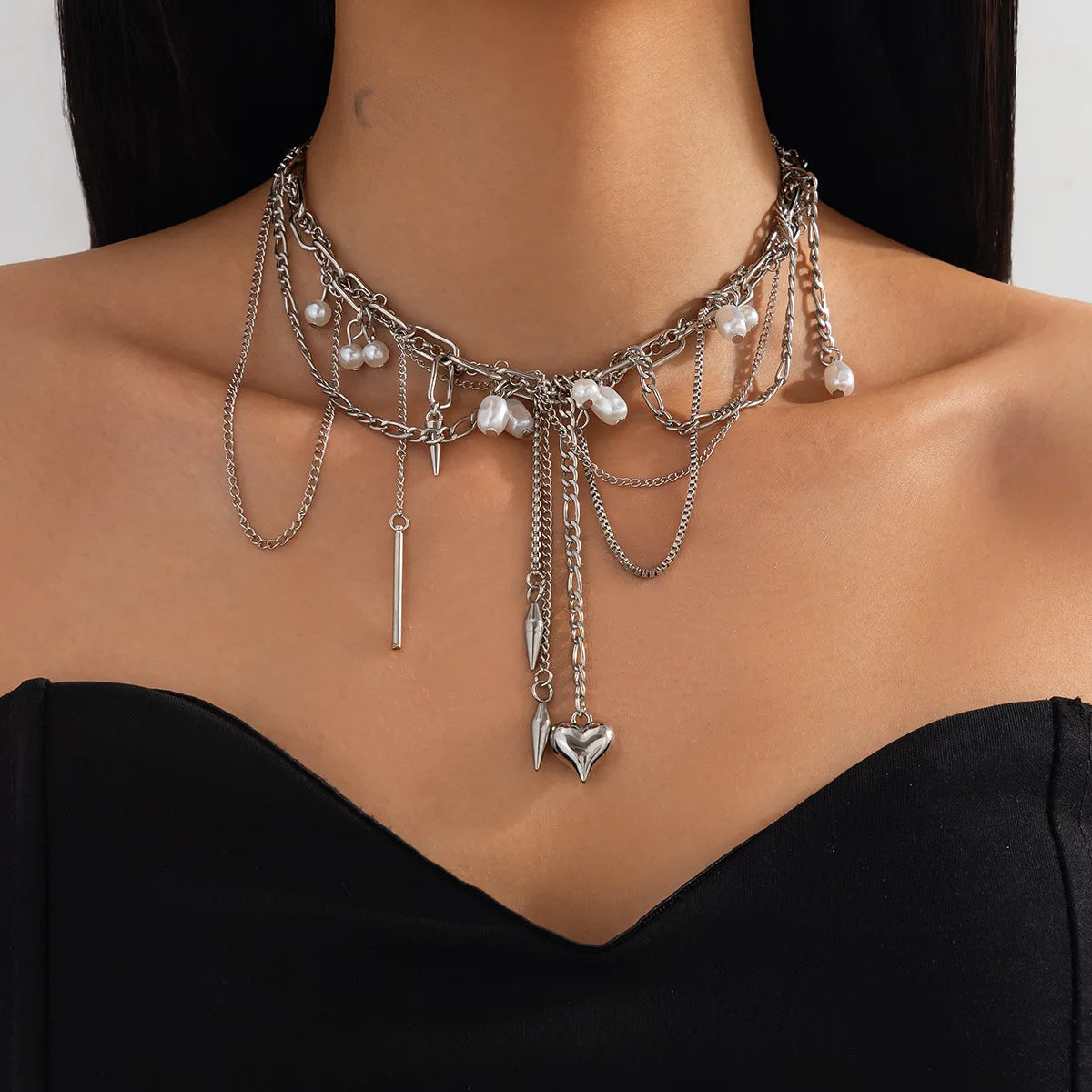 Y2K Crystal Beaded Necklace
