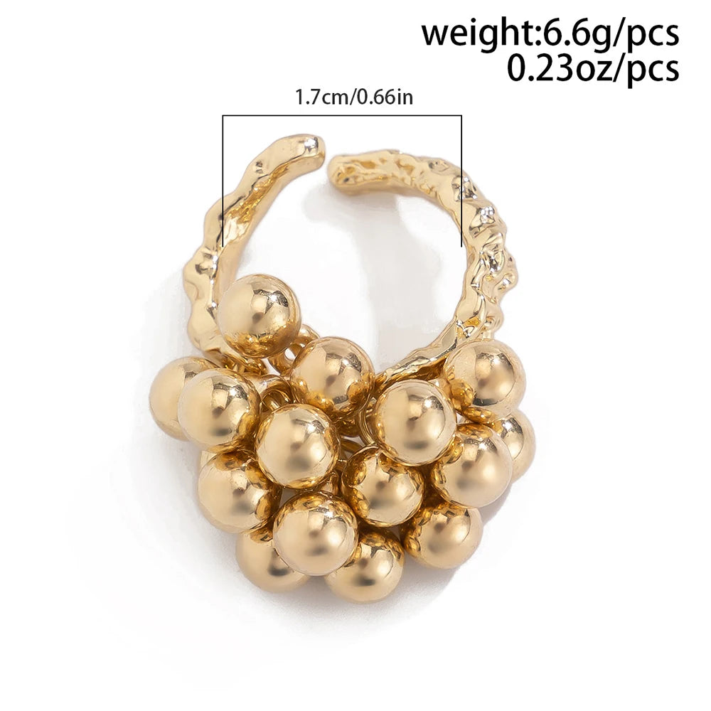 Gold Plated Square Zircon Ring – Adjustable Stainless Steel