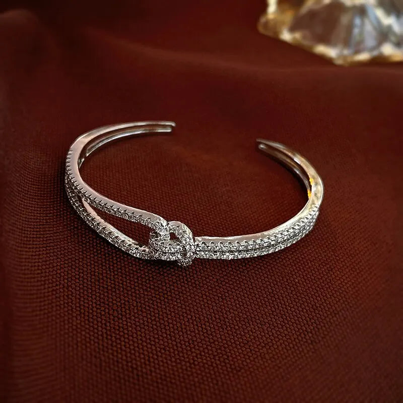 Radiance Knot Zircon Cuff Bracelet