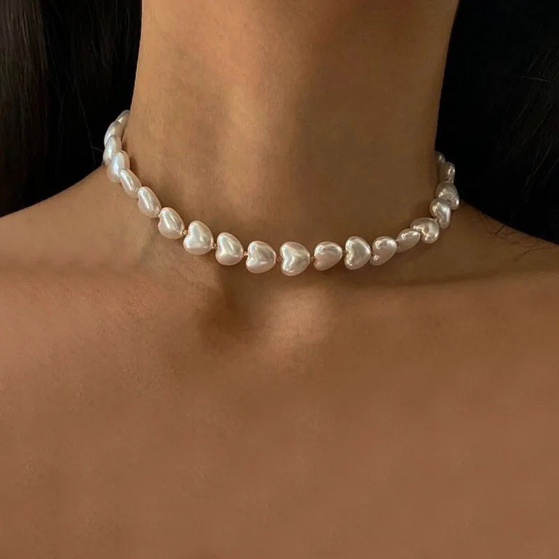 Lustrous Pearl Heart Necklace