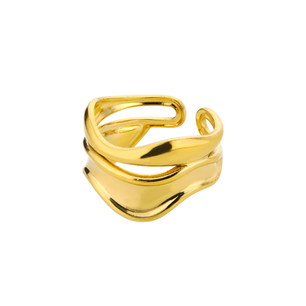 Stainless Steel Gold Rings Set