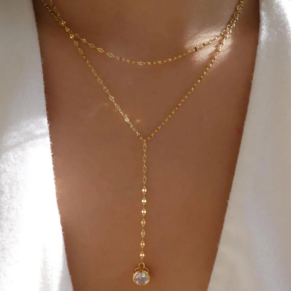 Gold Multi-Layer Pendant Necklace Set for Women