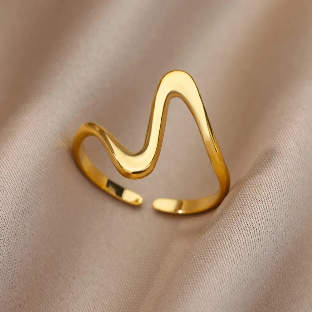 Stainless Steel Gold Rings Set