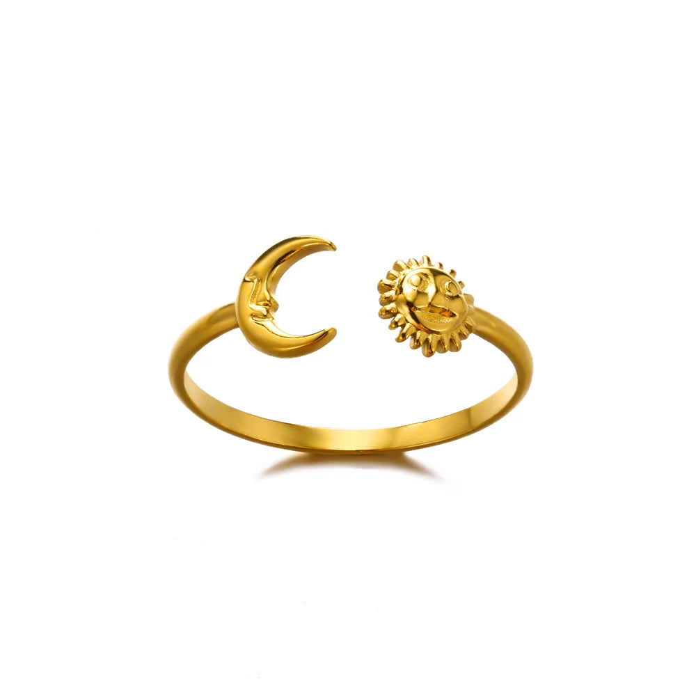 Stainless Steel Gold Rings Set