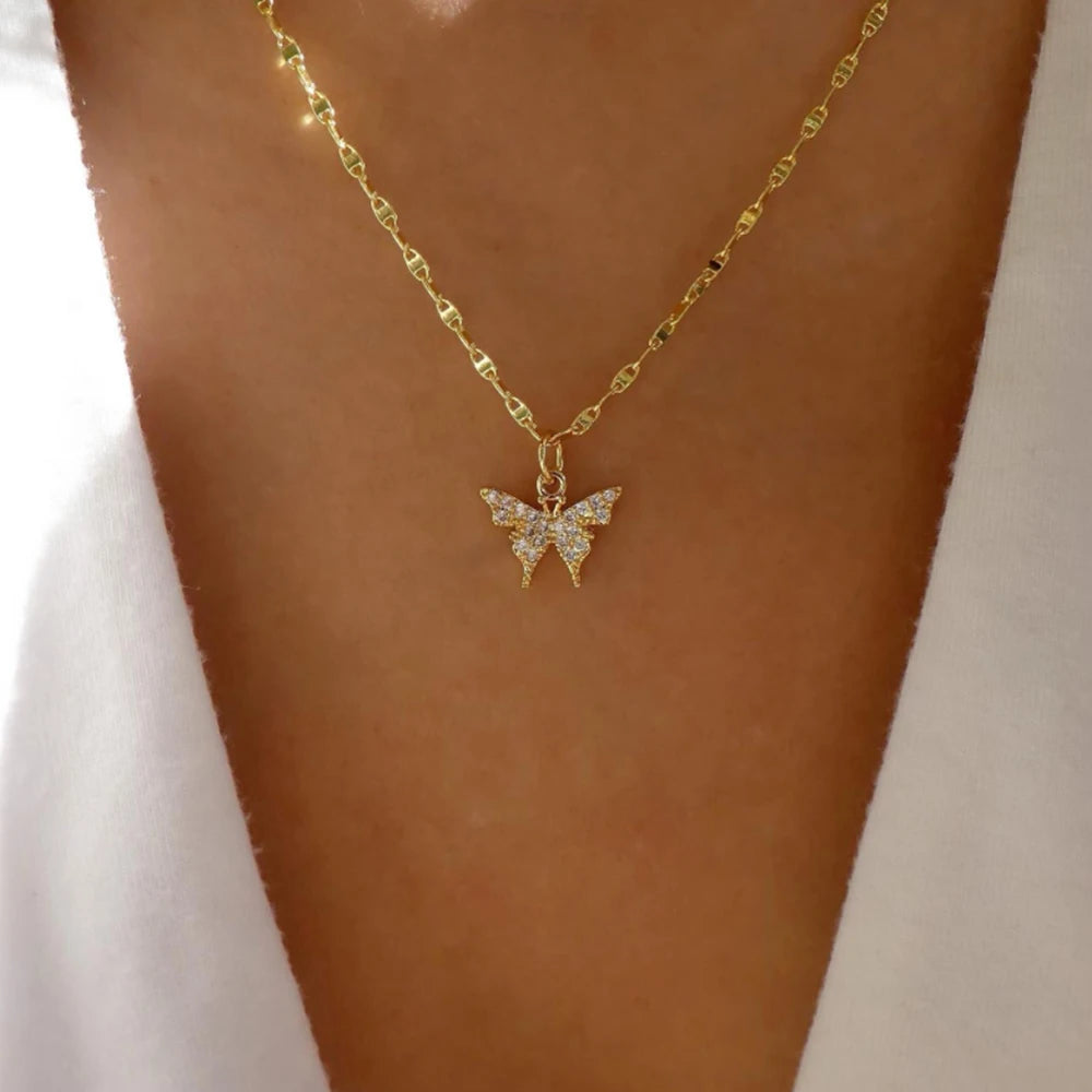 Gold Multi-Layer Pendant Necklace Set for Women