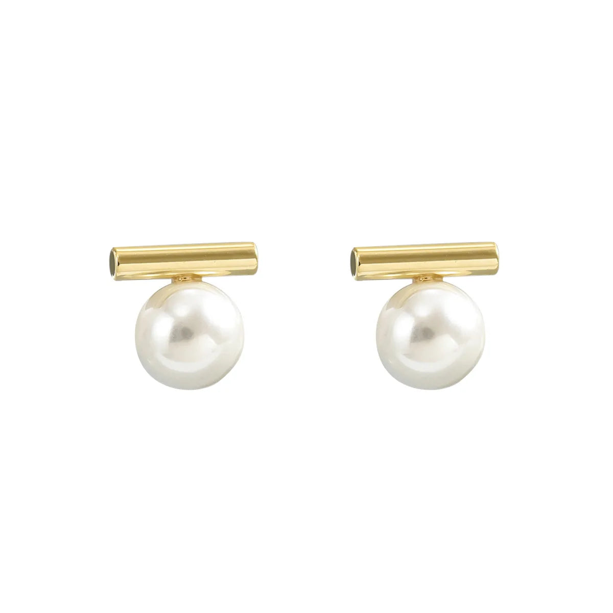 Modern Pearl Bar Earrings