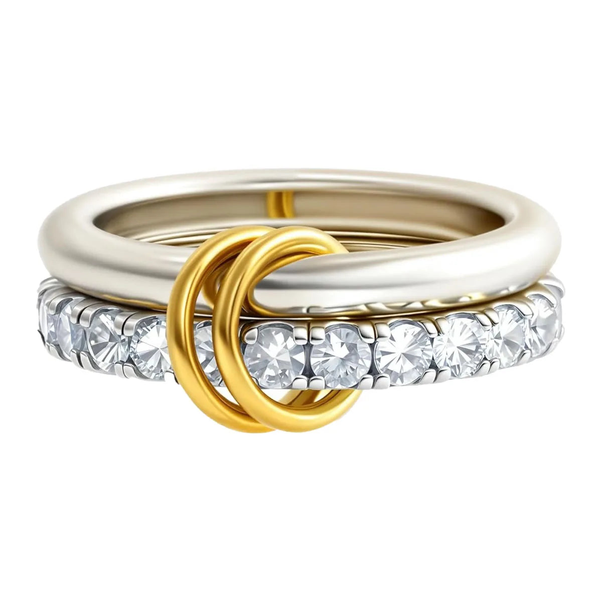 Two-Tone Stacking Ring  – Hypoallergenic Copper Jewellery with Gold & Silver Linked