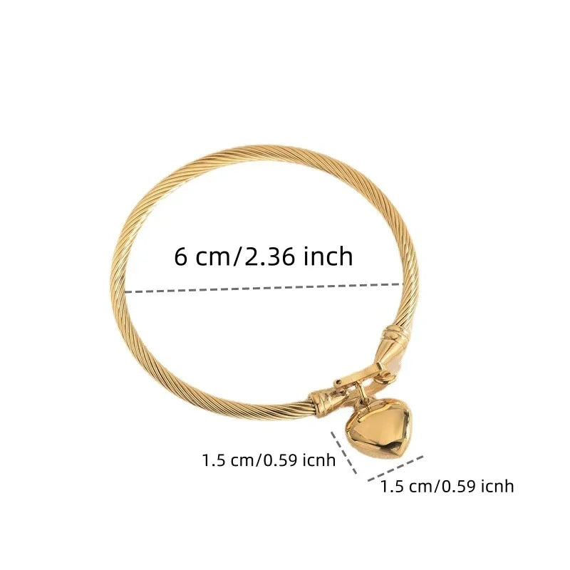 Golden Heart Luxe Bangle Bracelet