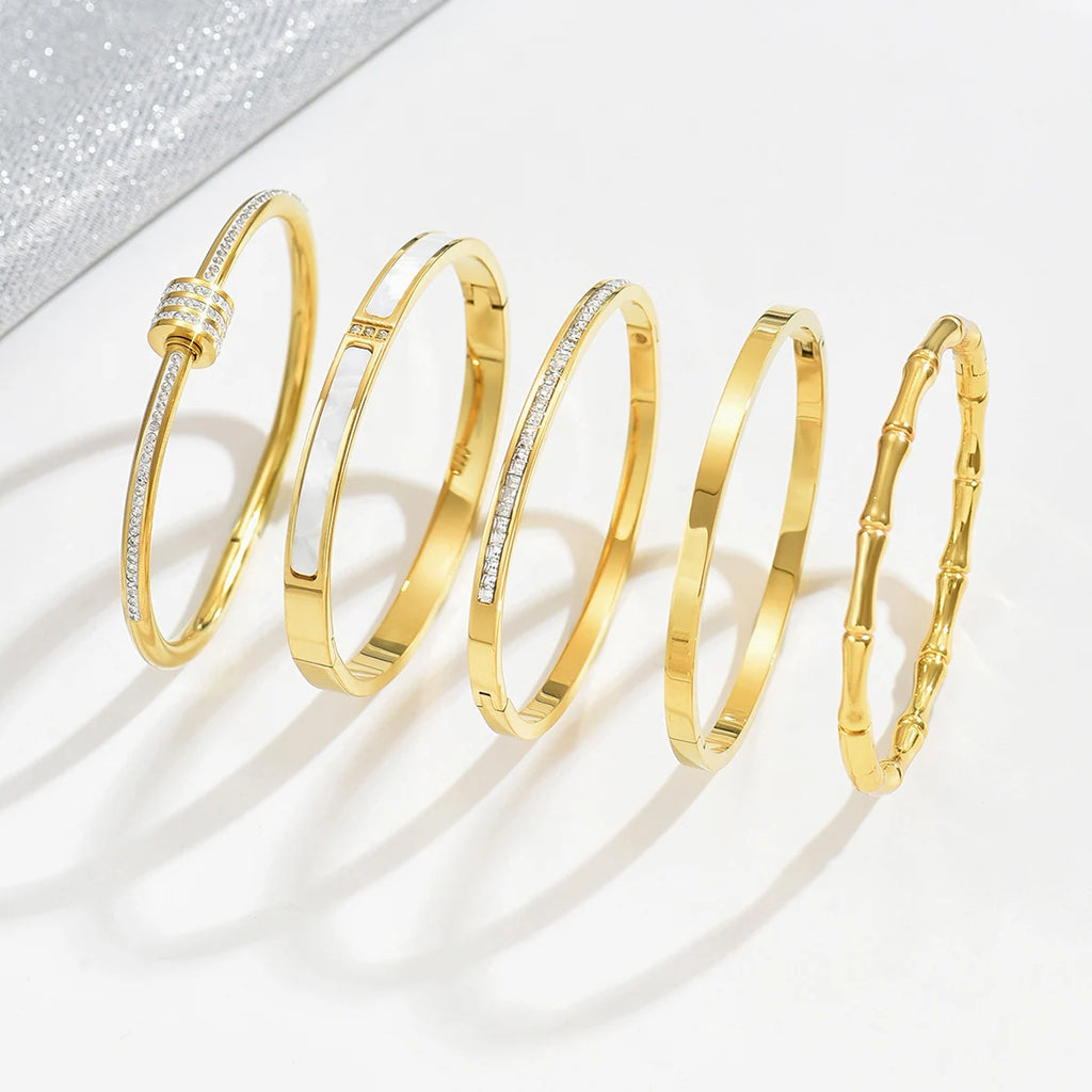 Fortune Luxe Clover Bangle Set Bracelet