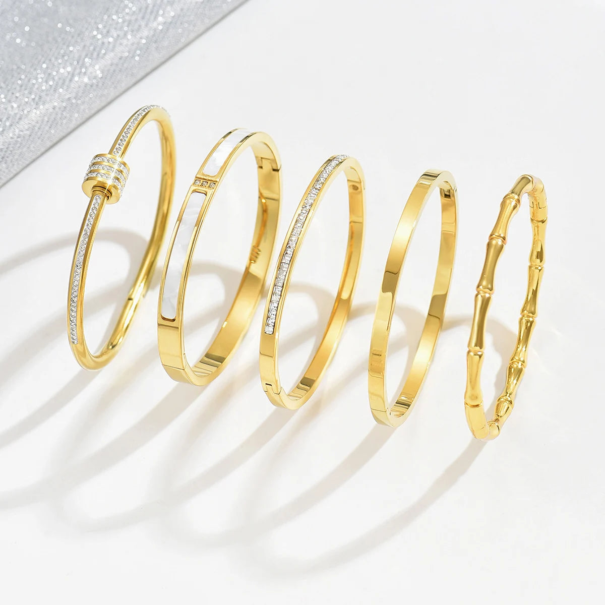 Fortune Luxe Clover Bangle Set Bracelet