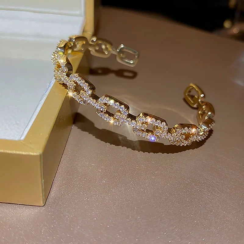 Radiance Knot Zircon Cuff Bracelet