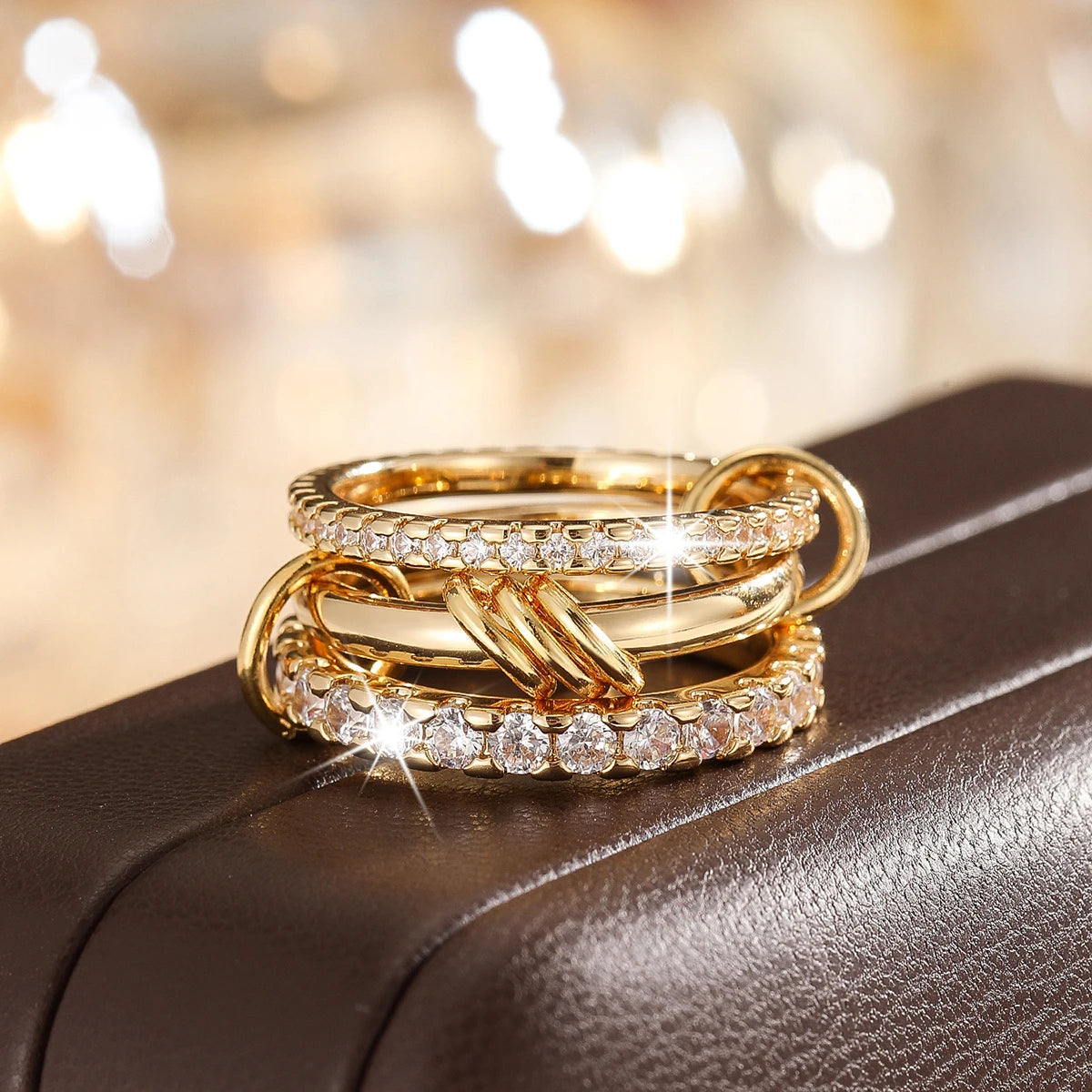 Two-Tone Stacking Ring  – Hypoallergenic Copper Jewellery with Gold & Silver Linked