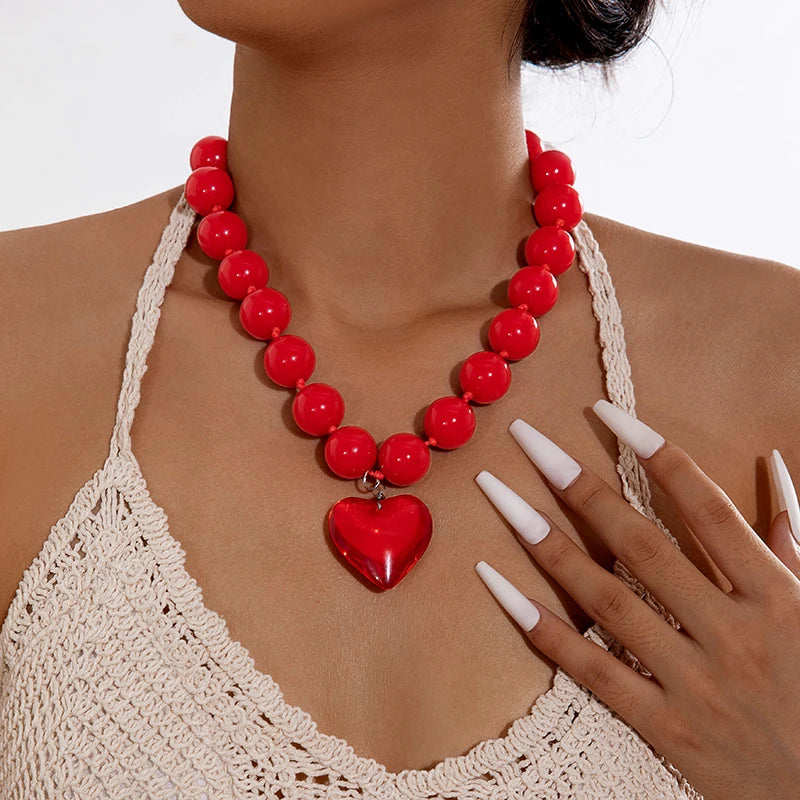 Scarlet Bead Necklace