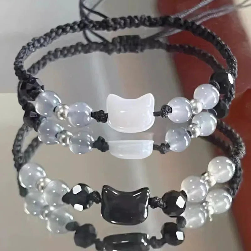 Yin & Purr Cat Stone Couple Bracelets