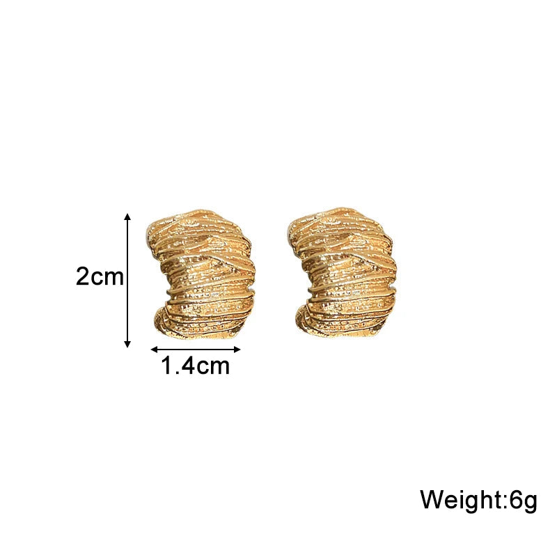 Golden Fold Retro Earrings