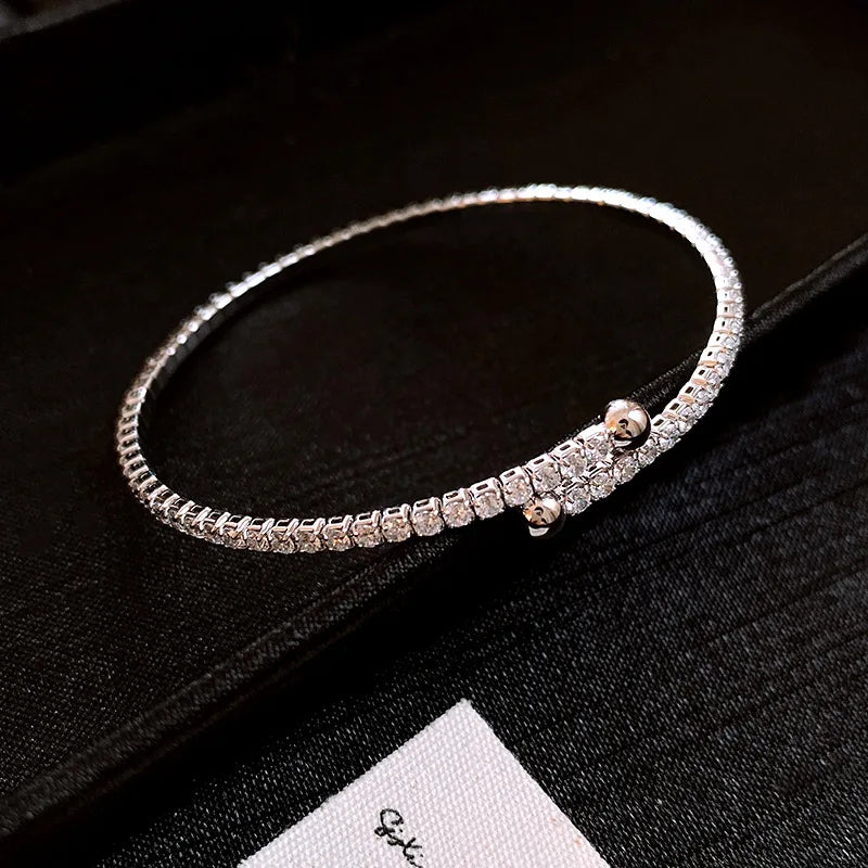 Radiance Knot Zircon Cuff Bracelet