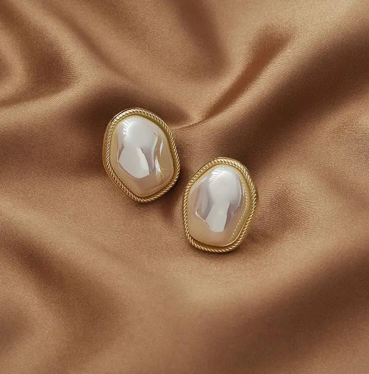 Aurora Baroque Pearl Hoop Earrings