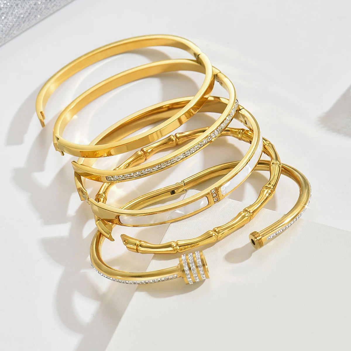 Fortune Luxe Clover Bangle Set Bracelet