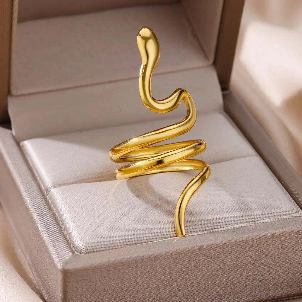 Stainless Steel Gold Rings Set