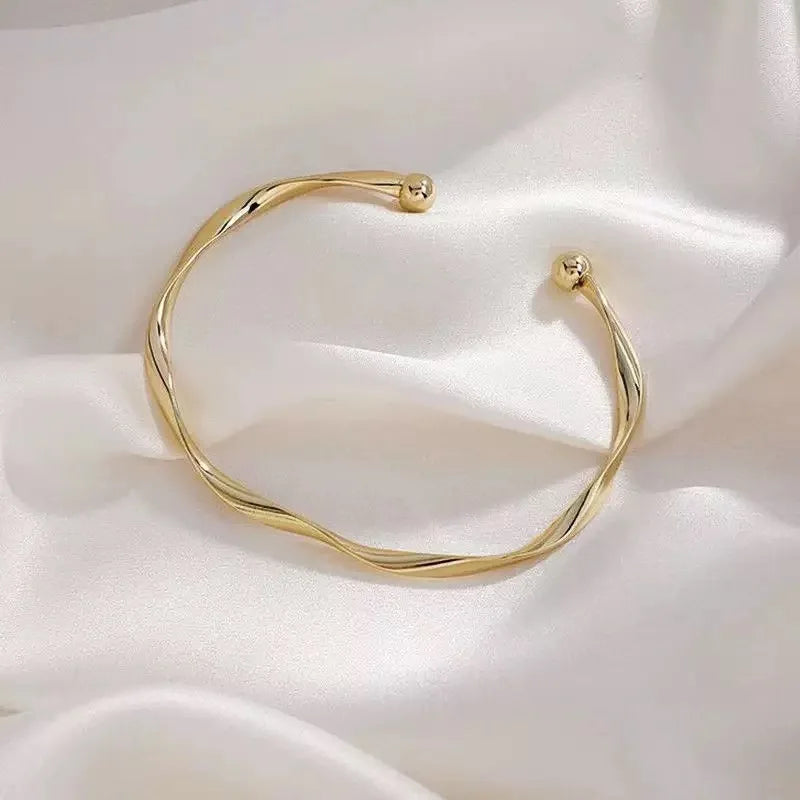 Twist Elegance Adjustable Bangle Bracelet