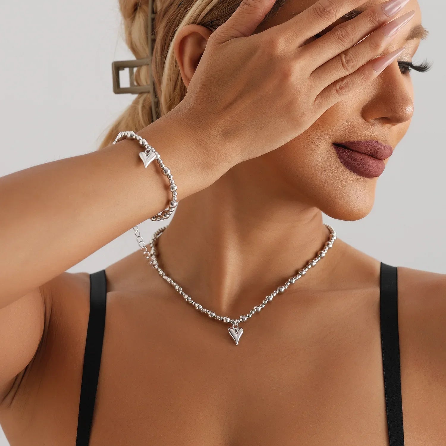 Y2K Crystal Beaded Necklace