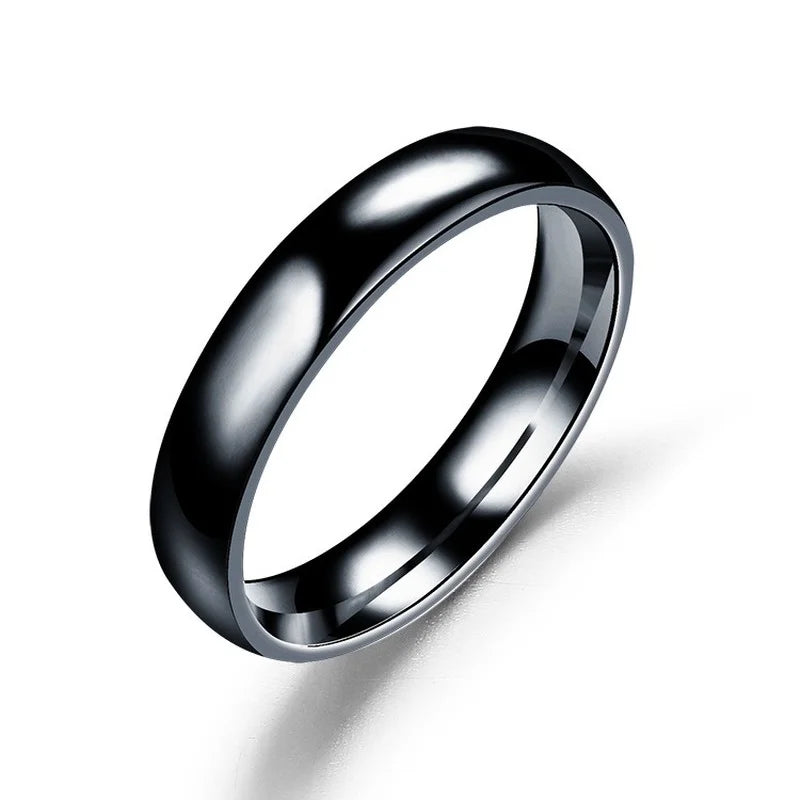Unisex 6mm Titanium Wedding Ring – High Polished Stainless Steel Band, Hypoallergenic Couple Jewellery