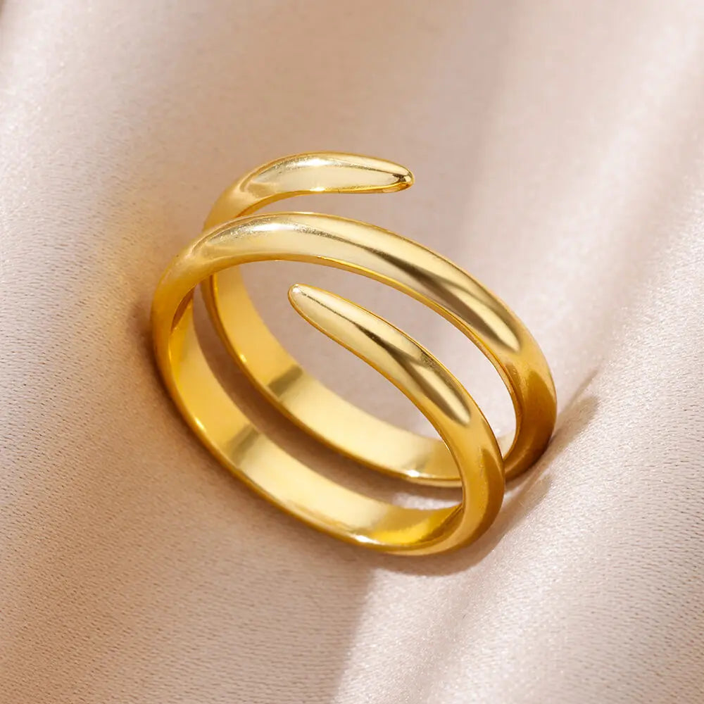 Stainless Steel Gold Rings Set