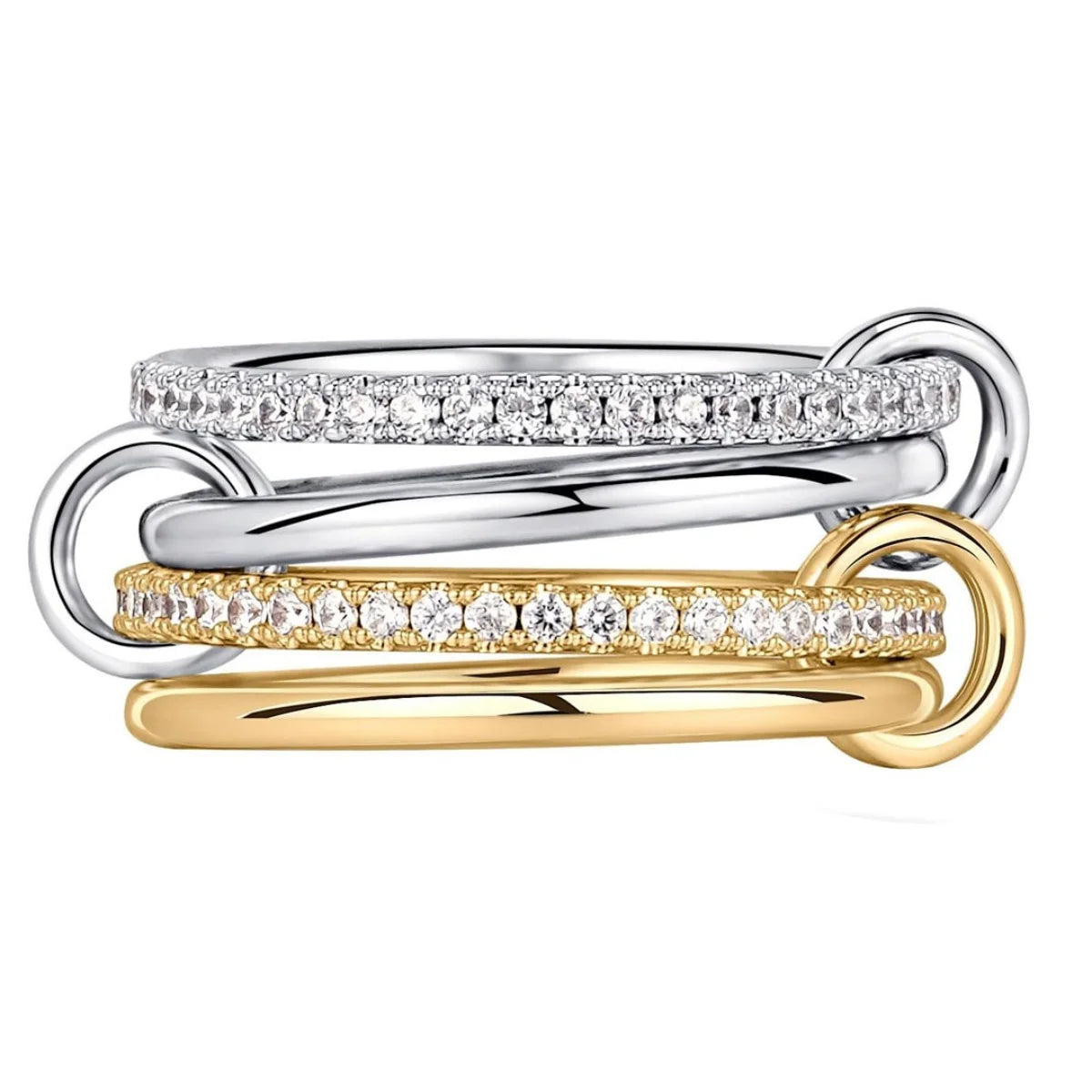 Two-Tone Stacking Ring  – Hypoallergenic Copper Jewellery with Gold & Silver Linked