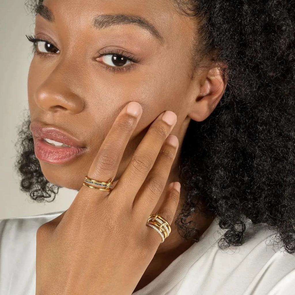 Two-Tone Stacking Ring  – Hypoallergenic Copper Jewellery with Gold & Silver Linked
