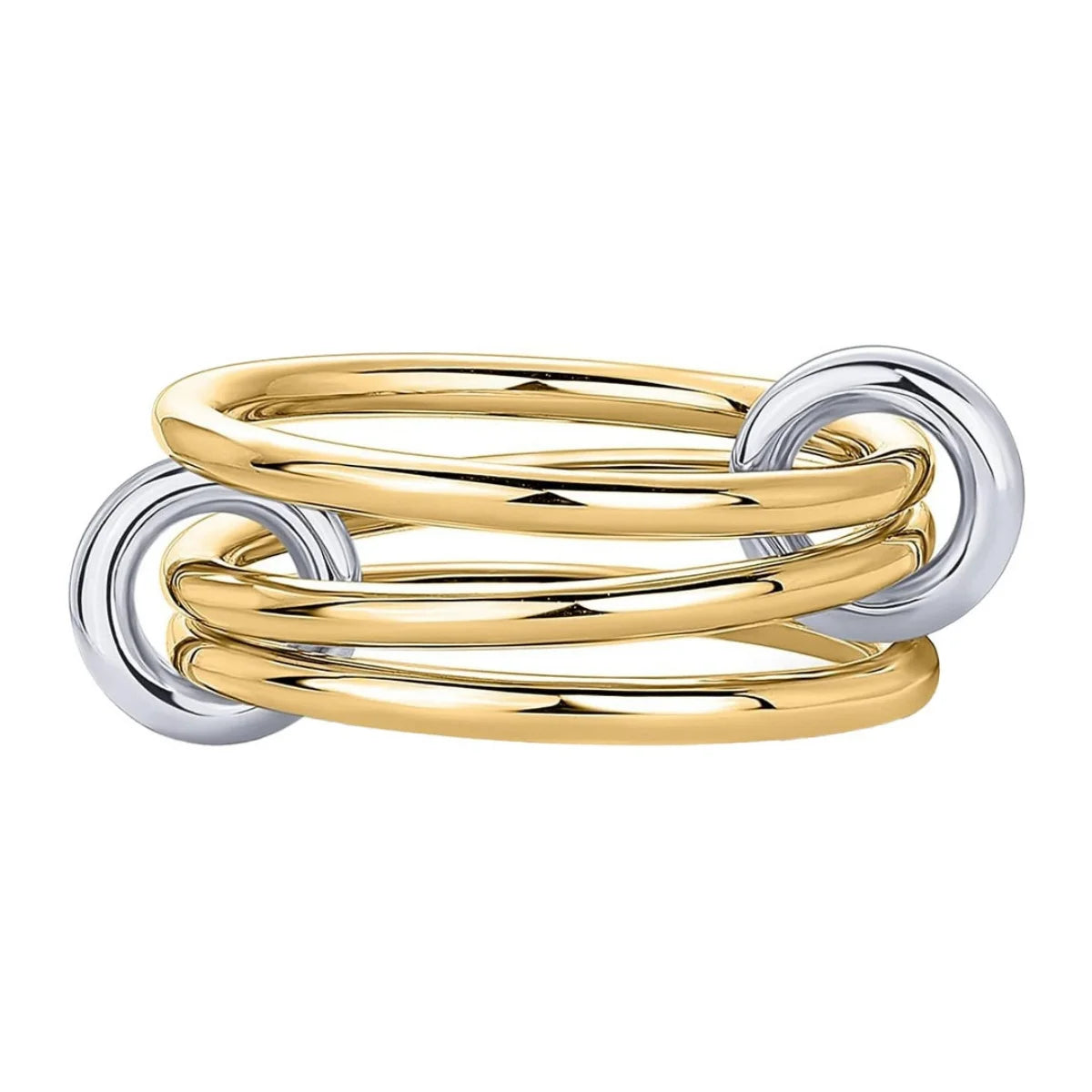 Two-Tone Stacking Ring  – Hypoallergenic Copper Jewellery with Gold & Silver Linked